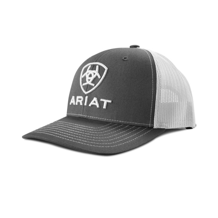 ARIAT Youth Boys 3D Embroidered Shield Logo Baseball Cap, Grey