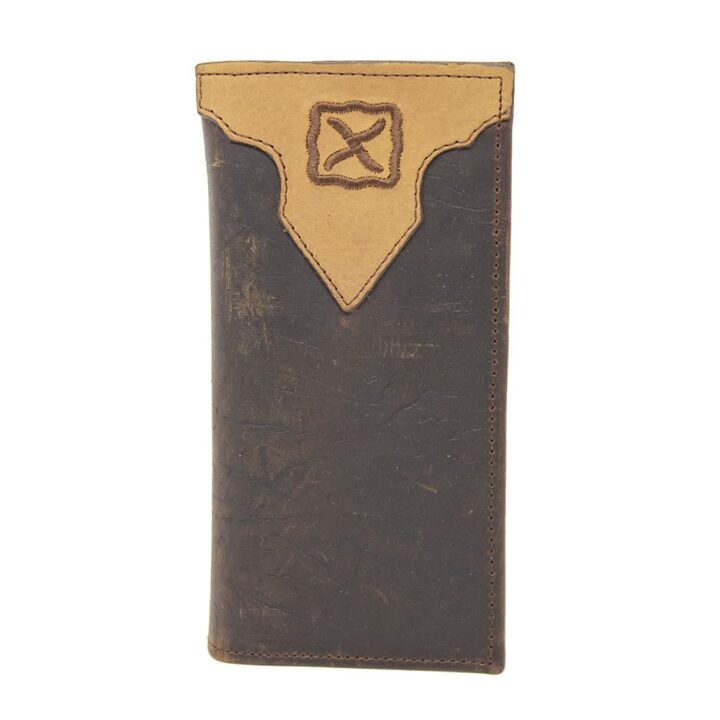 Twisted X Leather Elephant Embossed Rodeo Wallet with Overlay (Brown)