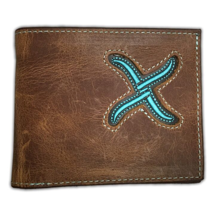 Twisted X Distressed Brown Bifold Wallet, Small