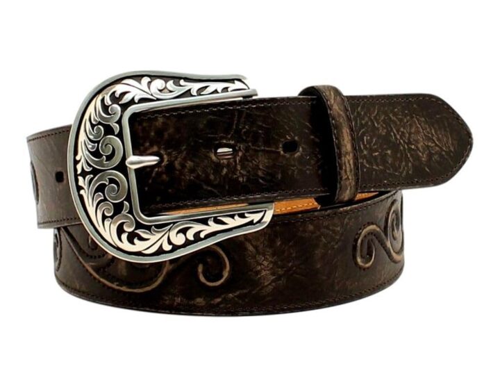 Nocona Belt Co. Women's Nocona Scroll Puff Design Belt, Black, Medium