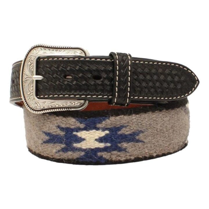 3D Belt Men's 3D MENS BELT 1 3/4-1 1/2 BASKET WEAVE TABS WOOL BLACK