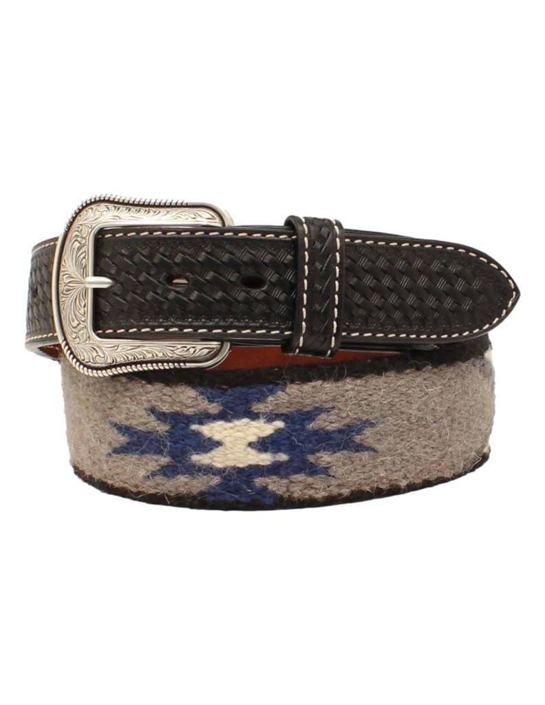 3D Belt Men's 3D MENS BELT 1 3/4-1 1/2 BASKET WEAVE TABS WOOL BLACK