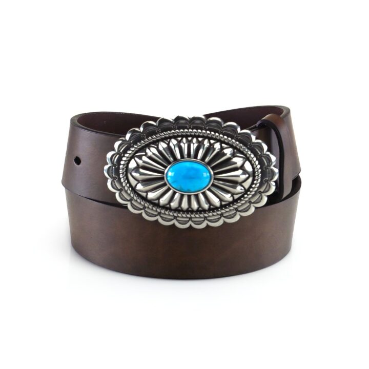 ARIAT Women's Basic Strap Turquoise Belt, Brown, Extra Large