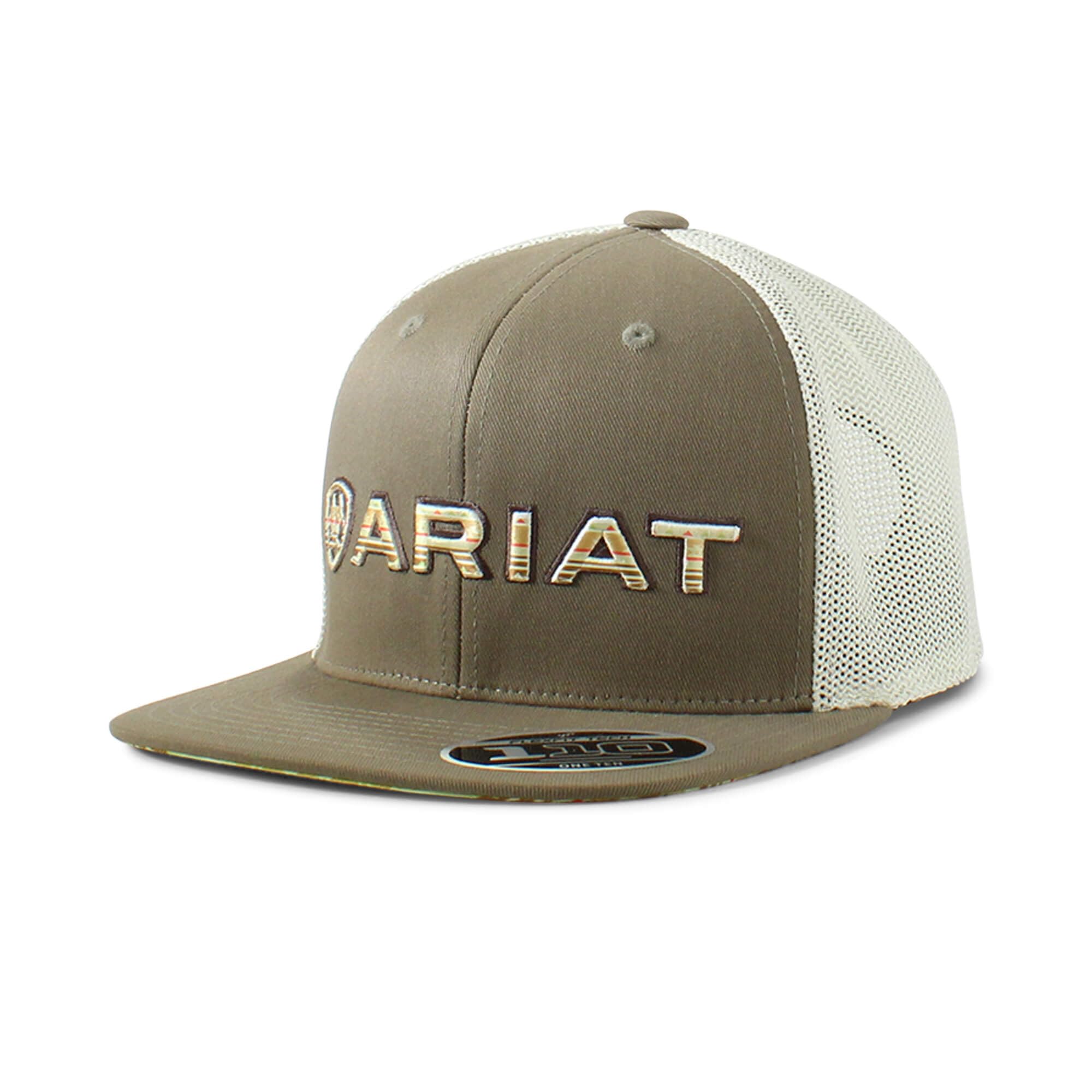 ARIAT Men's Shield Logo Cap, Baseball, Dark Green, White Mesh
