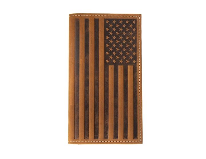 Nocona Belt Co. Men's Rodeo Embossed Flag Wallet, Brown