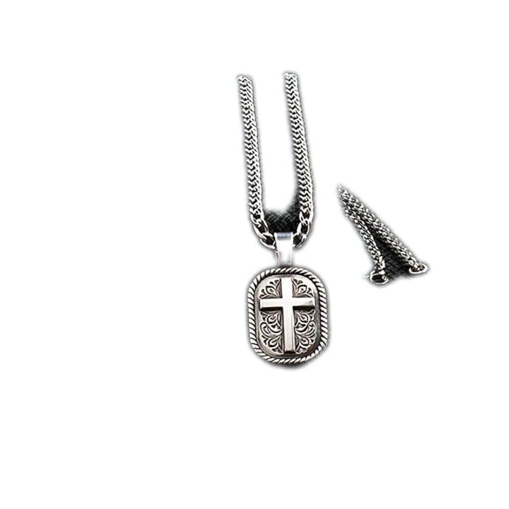 M&F Western Products TWISTER Men's 22" Floral Cross Necklace