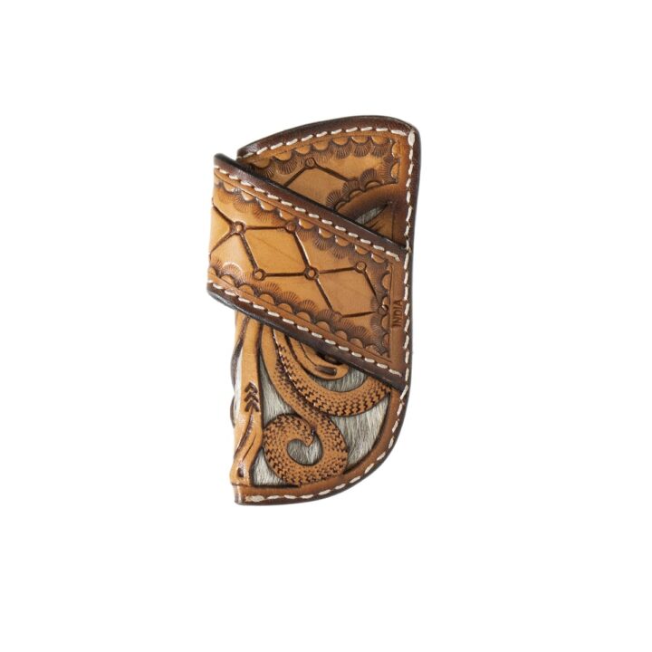 3D Belt Knife Sheath Rough Out with Buck Lace Stitching