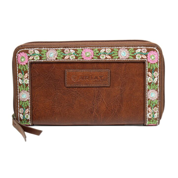 ARIAT Women's Addison Floral Wallet, Brown, One Size