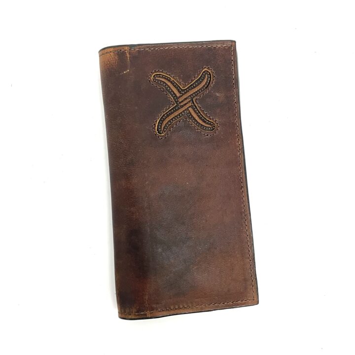 Twisted X WALLET DISTRESSED BOMBER X (Brown)