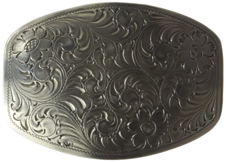 Nocona Men's Silver Edgeless Oval Buckle, silver, One Size