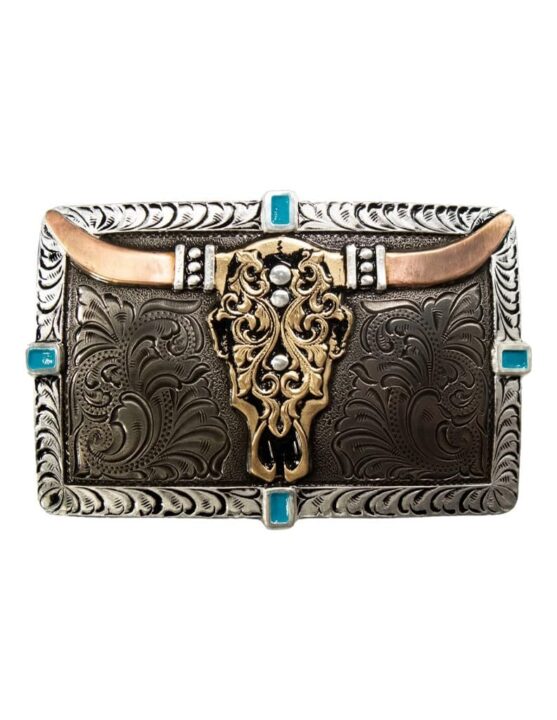 CRUMRINE Rectangle Cow Skull Turq - Accessories Wallet
