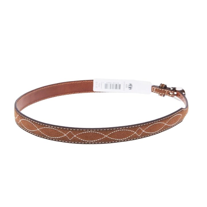 3D BELT COMPANY Roughout Boot Stitch Embroidery Adjustable Hat Band, Brown