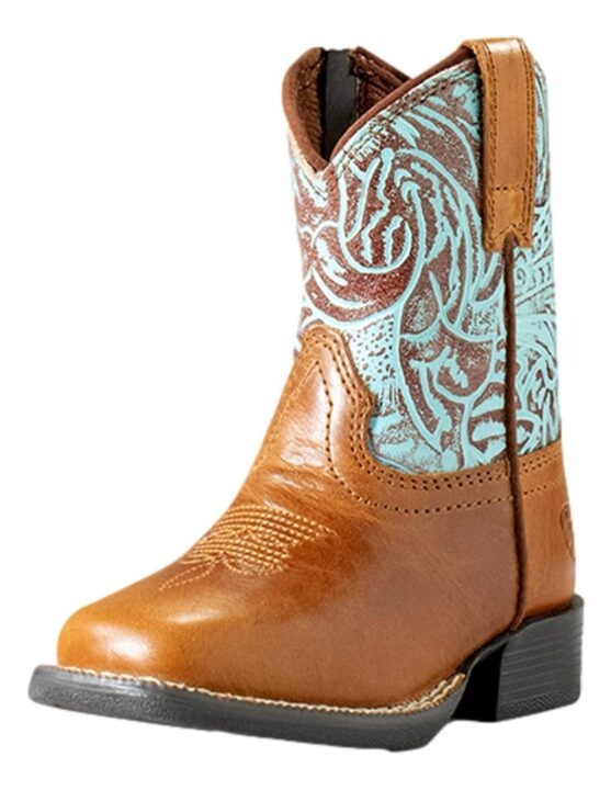 ARIAT Lil' Stompers Toddler Unisex Western Boots, Brown Round Up, 4