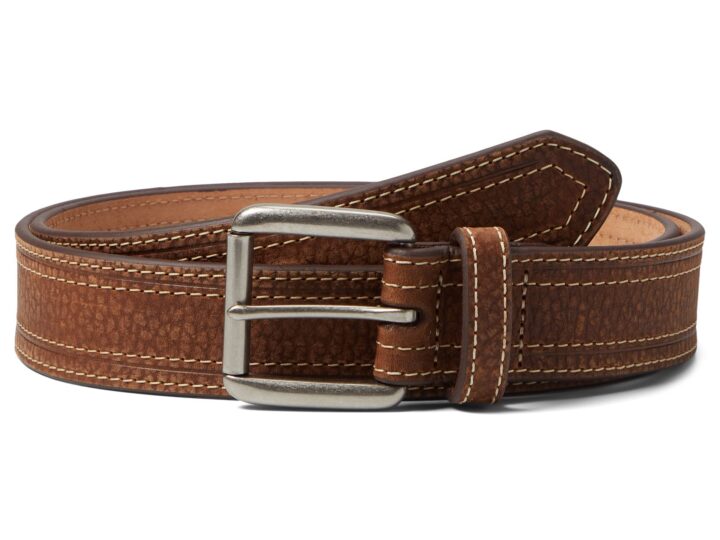 ARIAT Men's Brown Leather Belt with Contrast Double Stitch & Buckle, 32