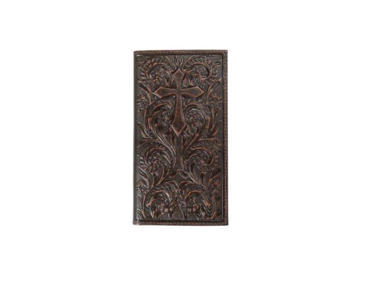 Nocona Western Wallet Mens Rodeo Scroll Cross Medium Brown N5417244