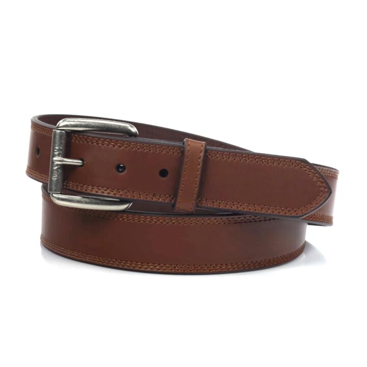 ARIAT Men's Brown Full-Grain Leather Belt with Silver Buckle, Sunshine, 28