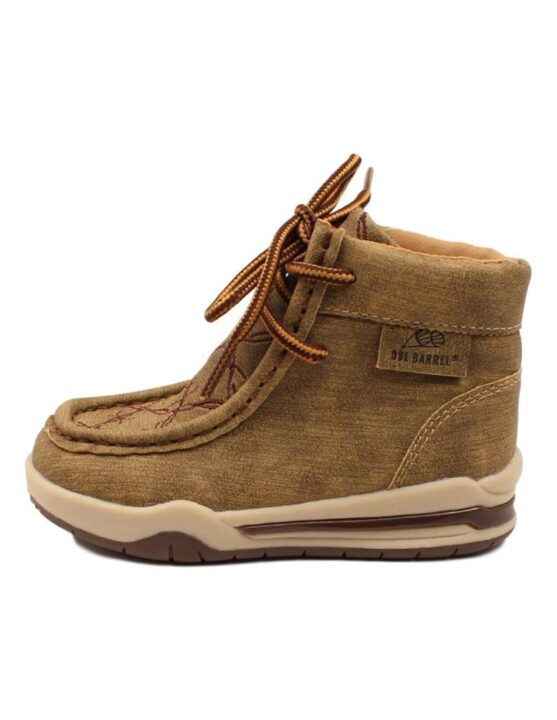 M&F Western Products Twister Jackson Boys' Chukka Barbwire Stitch Shoes - Tan, 7 Toddler M