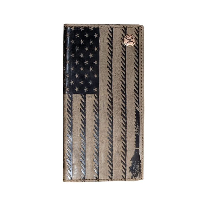 HOOEY Leather Men’s Western Rodeo Wallet (Liberty Rope - Brown)