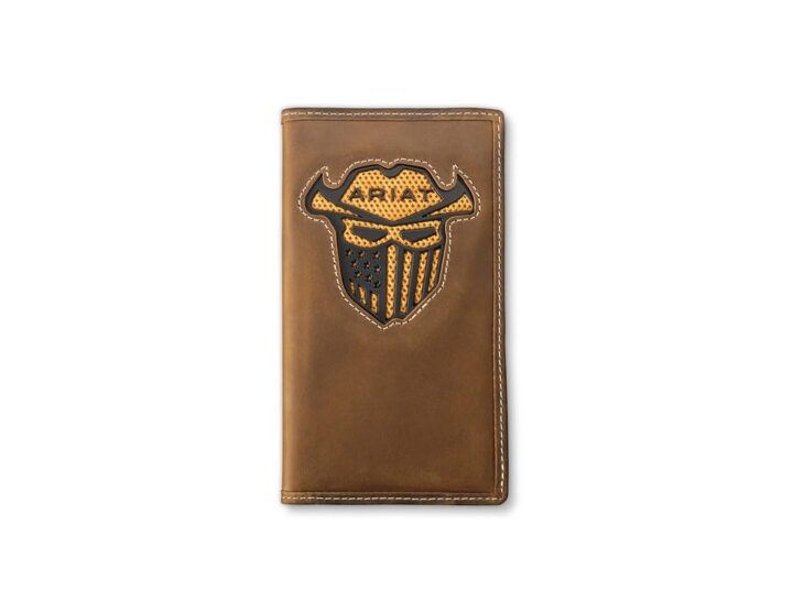 ARIAT Mens Wallet Rodeo Leather Incognito VenTEK Cutout Brown A3400644