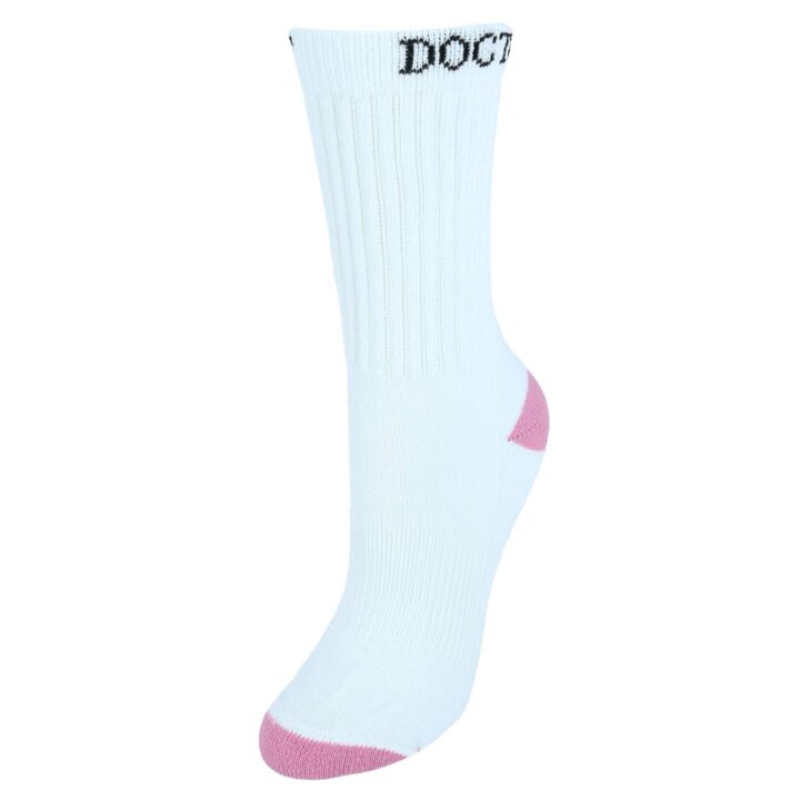 Boot Doctor Women's Durable Crew Boot Socks (3 Pair Pack), Medium, White