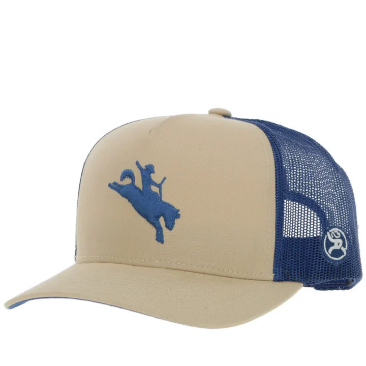 Hooey "Whit" Tan / Navy 5-Panel Trucker Cap with Navy Logo - OSFA - alternate view 1