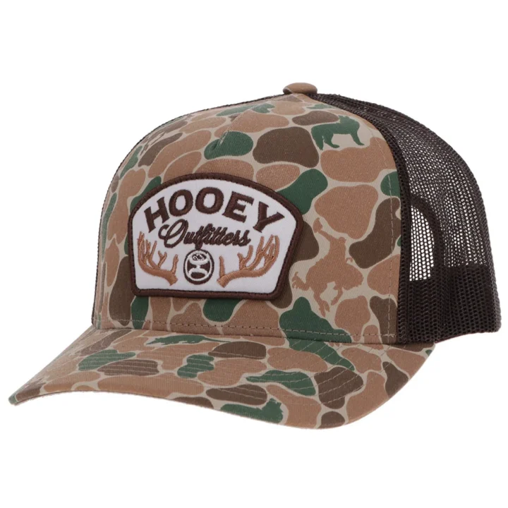 Hooey "Outfitters" Camo / Brown 5-Panel Trucker Cap with White / Brown Patch - OSFA - alternate view 1
