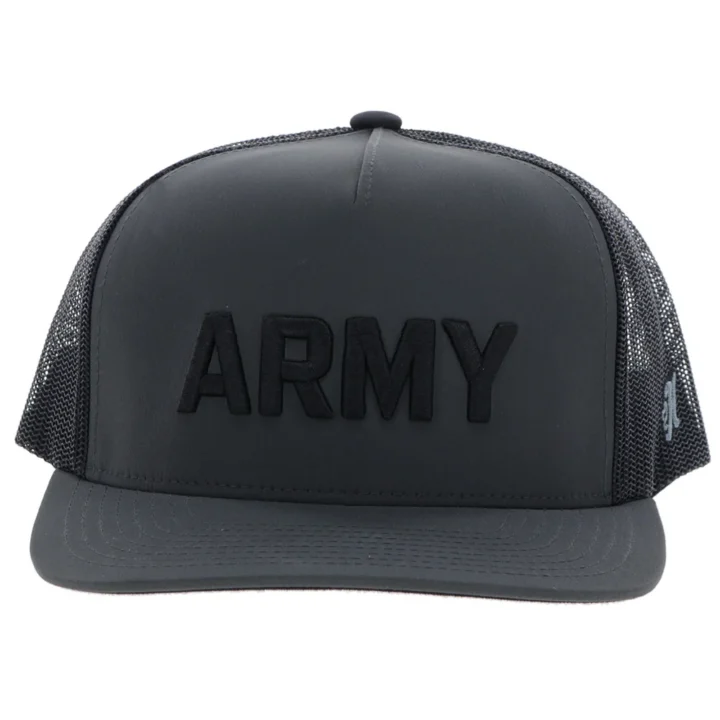 Hooey "US Army" Grey / Black 5-Panel Hat US Army Wordmark - OSFA